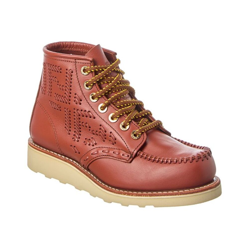 Fendi X Red Wing Leather Bootie, Brown